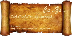 Csépán Zsigmond névjegykártya