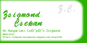 zsigmond csepan business card